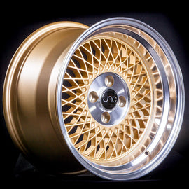 JNC 031 Gold Machined Lip 15x8 4x100 +25 Wheel/Rim 24102096966