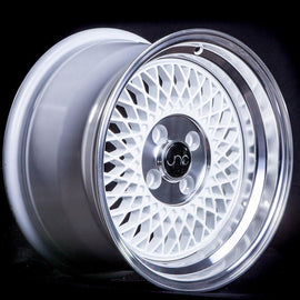 JNC 031 16X8 4X100 +20 WHITE MACHINED LIP Wheel/Rim