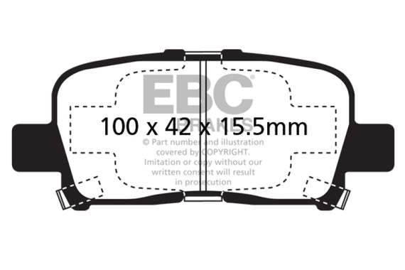EBC 00-02 Acura MDX 3.5 Ultimax2 Rear Brake Pads UD865