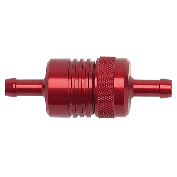 Russell Performance Red Street Fuel Filter (3in Length 1-1/8in diameter 5/16in inlet/outlet) 645070