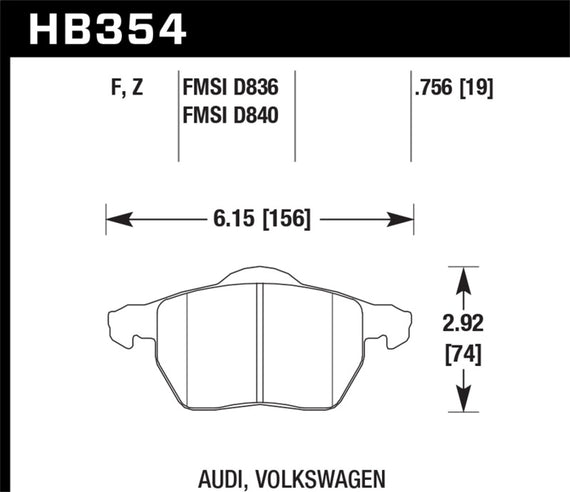 Hawk HB354F.756A HPS High Performance Street Brake Pads [Front Set] HB354F.756A