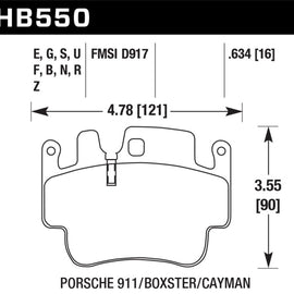 Hawk Porsche 911 / Cayman / Boxster Front /Rear HT-10 Race Brake Pads HB550S.634