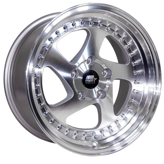 MST MT15 16x8.0 5x114.3 20 73.1 Silver w/Machined Face Wheel/Rim 15-6865-20-SILF