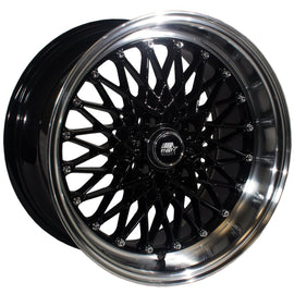 MST MT16 15x8.0 4x100 20 73.1 Black w/Machined Lip Wheel/Rim 16-5849-20-BLKL