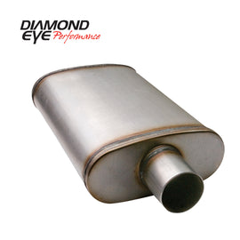 Diamond Eye Muffler 3-1/2in DL IN/SGL OUT 22in BODY 28in OVERALL OVAL 360011