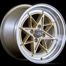 JNC 025 GOLD Machined Face Gold Rivets 15x8 4x100 +25 Wheel/Rim 24119066502