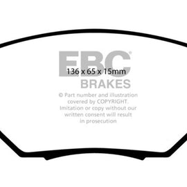 EBC YELLOWSTUFF HIGH FRICTION PERFORMANCE BRAKE PADS STREET TRACK FRONT DP41659R DP41659R