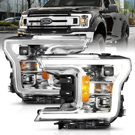 Anzo 111399 White Project Plank Style Switchback Headlights for 18-19 Ford F-150 111399