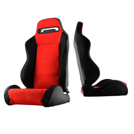 Xtune Thunder Style Racing Seat Pu (Double Slider) Red/Black Passenger Side RST-TH-01-RD-PA 9934025