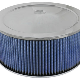 aFe MagnumFLOW Air Filters Round Racing P5R A/F Chrome Assy 14x6: Blk/Blue E/M 18-21404