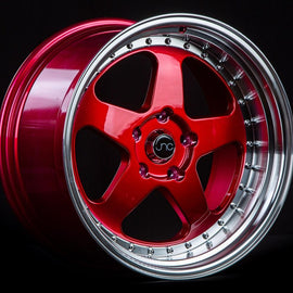 JNC 010 Candy Red Machined Lip 16x9 4x100/4x114.3 +15 Wheel/Rim 31530524044