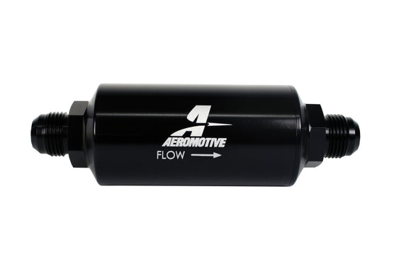 Aeromotive In-Line Filter - AN -10 size Male - 10 Micron Microglass Element - Bright-Dip Black 12385