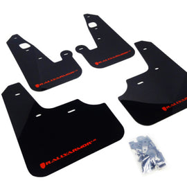 Rally Armor Mud Flaps Guards for 08-15 Lancer & Ralliart (Black w/Red Logo) MF8-UR-BLK/RD