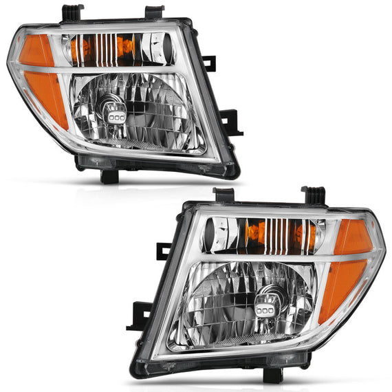 ANZO 2005-2008 Nissan Pathfinder Crystal Headlight Chrome Amber (OE Replacement) 111463