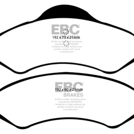 EBC 99 Dodge Dakota 2WD 2.5 Greenstuff Front Brake Pads DP61275