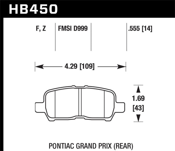 Hawk Performance HB450F.555 HPS Disc Brake Pad HB450F.555