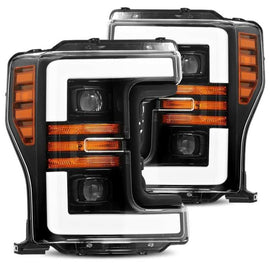 AlphaRex for 17-19 Ford F-450 Super Duty PRO Proj Headlights Black w/ Activation 880108