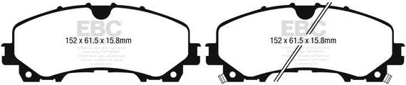 EBC 14+ Nissan Rogue 2.5 3 row seating Greenstuff Front Brake Pads DP63036