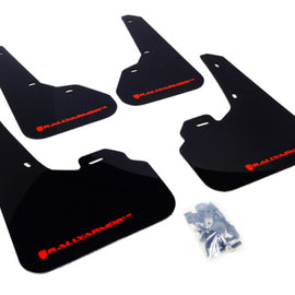 Rally Armor Mud Flaps Guards for 10-13 Mazda3 Mazdaspeed 3 (Black w/Red Logo) MF17-UR-BLK/RD