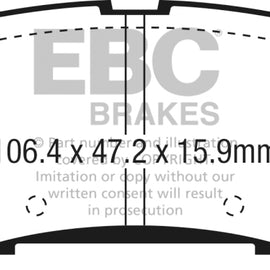 EBC for 2016+ Chevrolet Malibu 1.5L Turbo (Elec PB) Redstuff Rear Brake Pads - e DP33074C