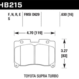Hawk HPS Front Brake Pads for 93-98 Supra TT - HB215F.630 HB215F.630