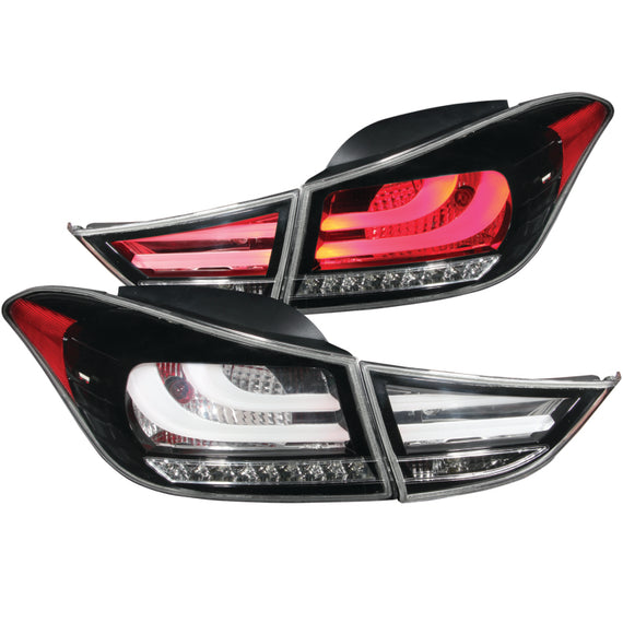 ANZO 2011-2013 Hyundai Elantra LED Taillights Black 4pc 321298