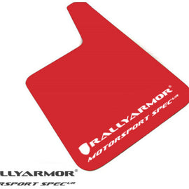Rally Armor Universal Fit (No Hardware) Motorsport Spec Red UR Mud Flap w/ White Logo MF20-MSUR-RD/WH
