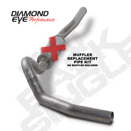 Diamond Eye KIT 4in Catback Single MFLR RPLCMENT PIPE SS CHEVY/GMC 6.6L 2500/3500 2006-2007.5 K4122S-RP