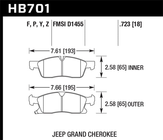 Hawk Performance Ceramic Disc Brake Pads - HB701Z.723 HB701Z.723