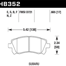 Hawk High Performance Street - HPS 5.0 Disc Brake Pads - HB352B.665 HB352B.665