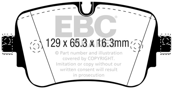 For Audi Q7 2016-2019 EBC DP42299R Yellowstuff Rear Brake Pads DP42299R