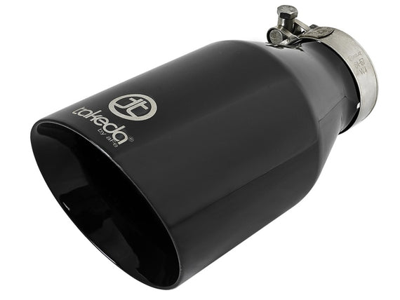 aFe Takeda 409 SS Clamp-On Exhaust Tip 2.5in. Inlet / 4.5in. Outlet / 9in. L - Black 49T25454-B09