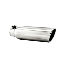 MBRP Universal Tip 3.5in OD 2.25in Inlet 12in L Angled Cut Rolled End Clampless No-Weld T304 T5147