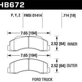 Hawk LTS Disc Brake Pads - HB672Y.714 HB672Y.714