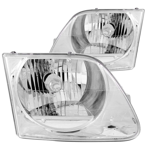 Anzo 111030 Chrome Euro Headlights Halogen Bulbs for 97-03 Ford Expedition/F150 111030