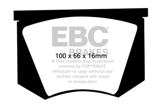 EBC 64-66 Ac Cobra 7.0 Redstuff Rear Brake Pads DP3100C