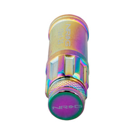 NRG 700 Series M12 X 1.5 Steel Lug Nut w/Dust Cap Cover Set 21 Pc w/Locks & Lock Socket - Neochrome LN-LS700MC-21