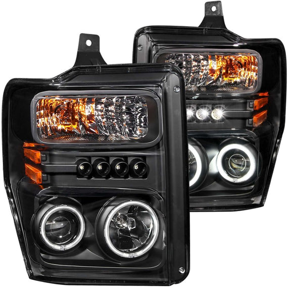 Anzo 111168 Black LED Projector Headlights for 08-10 Ford F-250/350/450/550 111168