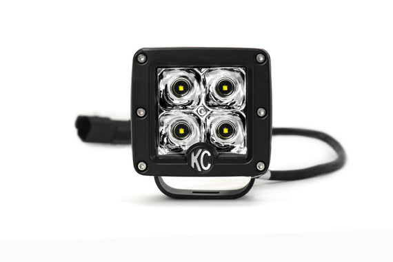 KC HiLiTES C-Series 3in. C3 LED Light 12w Spot Beam (Single) - Black 1330