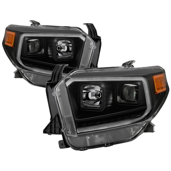 xTune 14-17 Toyota Tundra DRL LED Light Bar Proj Headlights - Black Smoke (PRO-JH-TTU14-LB-BSM) 9043031