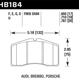 Hawk 91-98 Porsche 911 / 92-95 928 Bue 9012 Racing Front Brake Pads HB184E.650