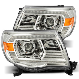 AlphaRex 05-11 Toyota Tacoma PRO-Series Projector Headlights Plank Style Design Chrome w/DRL 880737