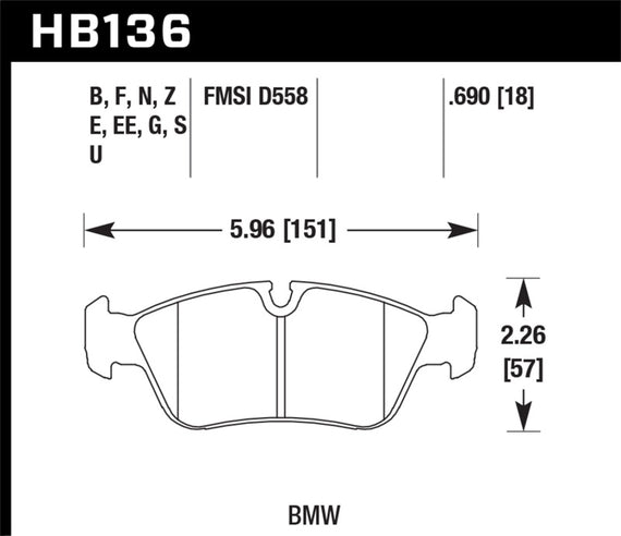 Hawk Performance HB136E.690 Blue 9012 Disc Brake Pad HB136E.690