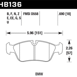 Hawk High Performance Street - HPS 5.0 Disc Brake Pads - HB136B.690 HB136B.690