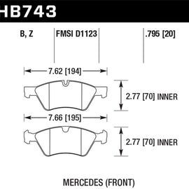 Hawk 10-12 Mercedes GL350/GL450 Performance Ceramic Street Front Brake Pads HB743Z.795