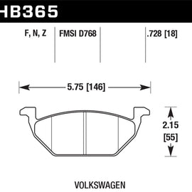 Hawk HB365F.728A HPS High Performance Street Brake Pads [Front Set] HB365F.728A