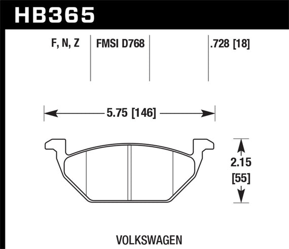 Hawk HB365F.728A HPS High Performance Street Brake Pads [Front Set] HB365F.728A
