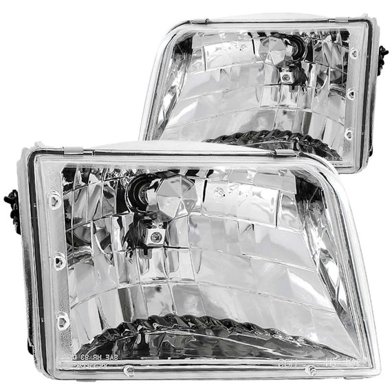 Anzo 111036 Chrome Halogen Bulb Clear Lens Crystal Headlight for 93-97 Ranger 111036