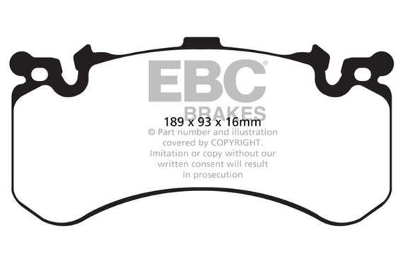 EBC Red Stuff Front Brake Pads for 11+ Audi A8 Quattro 6.3 w/ Cast Iron Rotors DP32158C