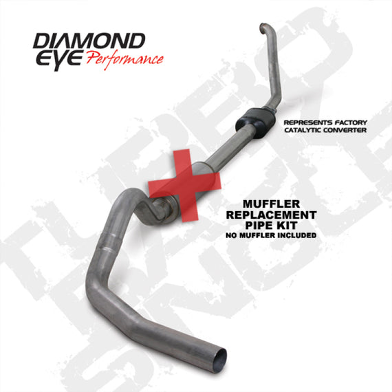 Diamond Eye KIT 4in TB MFLR RPLCMENT PIPE SGL SS 94-97 7 3L F250/F350 PWRSTROKE NFS W CARB EQIV STDS K4306S-RP